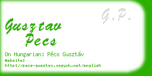 gusztav pecs business card
