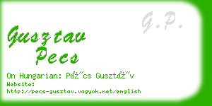 gusztav pecs business card